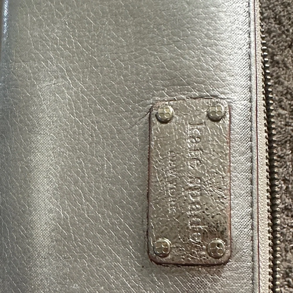 kate spade Metallic Silver Zip Wallet